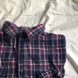 Purple & navy women’s large flannel shirt